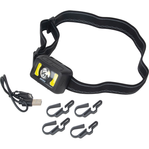 Headlamp, LED, 350 Lumens, 2 Hrs. Run Time, Rechargeable Batteries Infinity Industrial Services Inc.