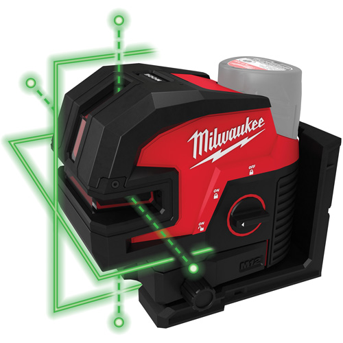 Laser vert &agrave; lignes crois&eacute;es et 4 points daplomb M12 Infinity Industrial Services Inc.