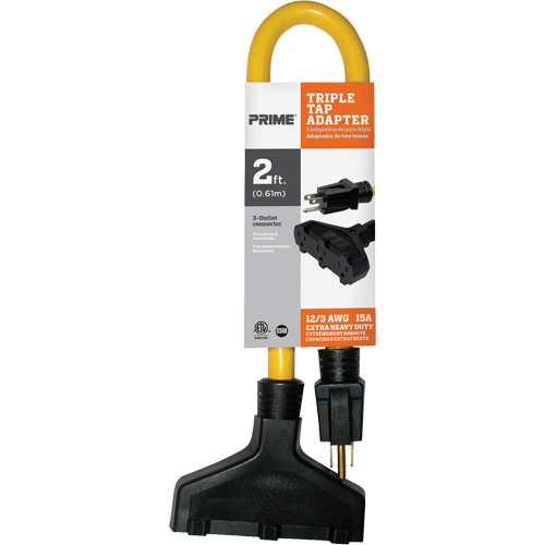 Triple Tap Adapter, Outdoor, STW, 12/3 AWG, 15 A, 3 Outlet(s), 2' Infinity Industrial Services Inc.