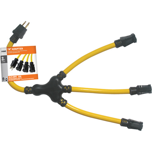 Adaptateur en W, Ext&eacute;rieur, STW, AWG 12/3, 15 A, 3 prise(s), 2' Infinity Industrial Services Inc.