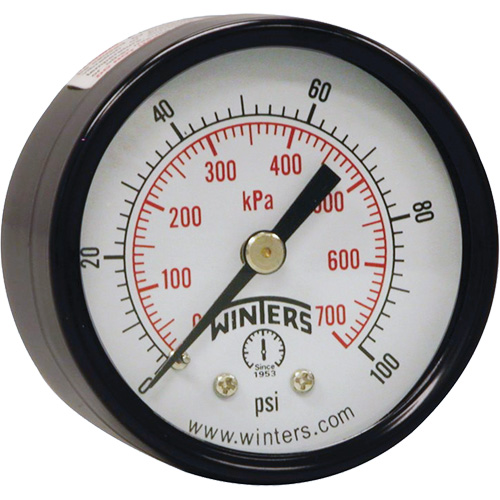 Economy Pressure Gauge, 2" , 0 - 160 psi, Back Mount, Analogue Infinity Industrial Services Inc.
