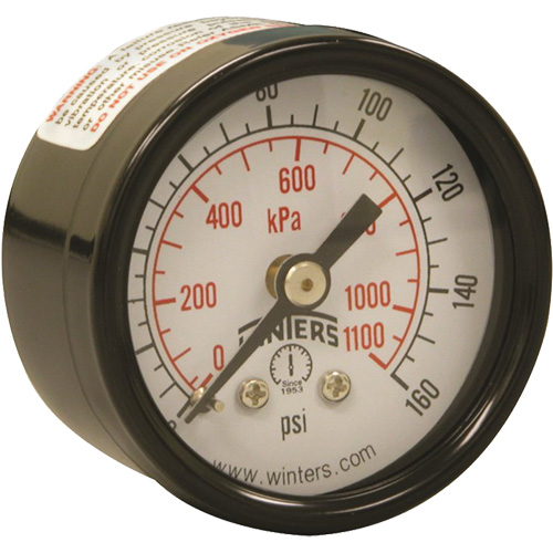 Economy Pressure Gauge, 1-1/2" , 0 - 160 psi, Back Mount, Analogue Infinity Industrial Services Inc.