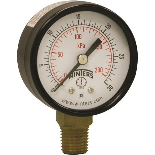 Economy Pressure Gauge, 2" , 0 - 30 psi, Bottom Mount, Analogue Infinity Industrial Services Inc.