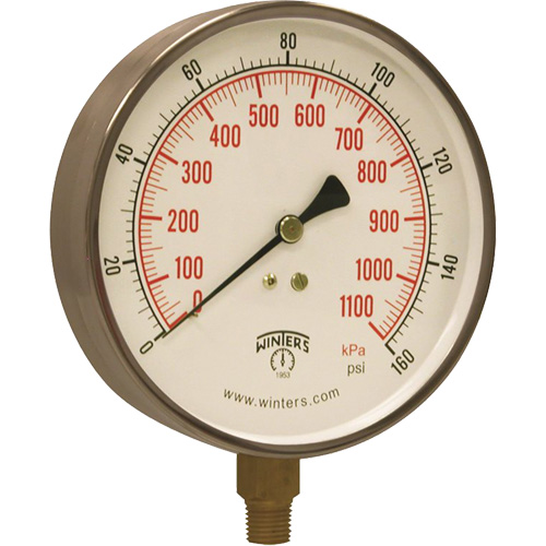 Contractor Pressure Gauge, 4-1/2" , 0 - 160 psi, Bottom Mount, Analogue Infinity Industrial Services Inc.