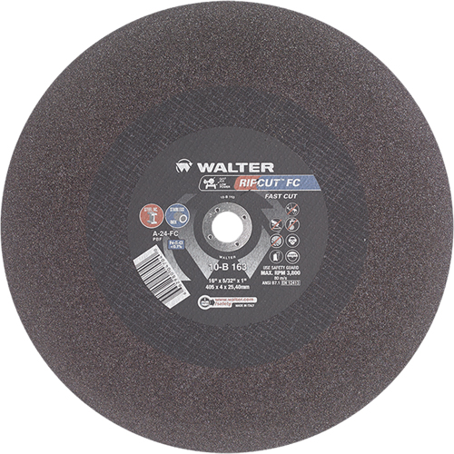 Ripcut Stainless Steel & Steel Cut-Off Wheel for Stationary Saws, 16" x 5/32", 1" Arbor, Type 1, Aluminum Oxide, 3800 RPM Infinity Industrial Services Inc.