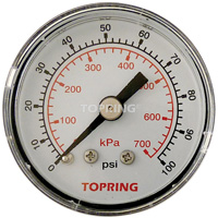Pressure Gauge, 1-1/2" , 0 - 100 psi, Back Mount, Analogue Infinity Industrial Services Inc.