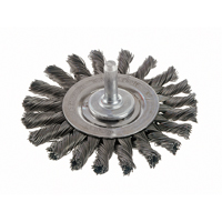 Brosses rotatives &agrave; fils nou&eacute;s - Brosse rotative &agrave; fils nou&eacute;s a/queue 1/4", fils nou&eacute;s standards, Dia. 4", Fils 0,014", Acier Infinity Industrial Services Inc.