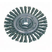 Brosse rotative &agrave; fils nou&eacute;s pour petites meuleuses haute vitesse, pour passe de fond, Dia. 4", Fils 0,02", Arbre 5/8"-11, Acier Infinity Industrial Services Inc.
