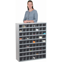Steel Storage Bin Cabinet, 33-3/4" W x 12" D x 42" H, Grey Infinity Industrial Services Inc.