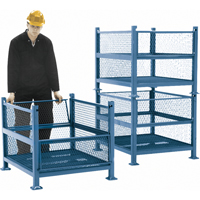 Conteneurs en m&eacute;tal grillag&eacute;, 2 panneaux repliables, Capacit&eacute; 2500 lb, 34,5" la x 40,5" p x 32,25" h Infinity Industrial Services Inc.