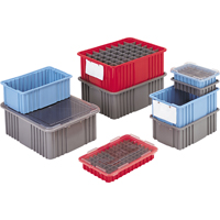 Divider Box&reg; Containers, Polyethylene, 10.8" W x 8.3" D x 2.5" H, Grey Infinity Industrial Services Inc.