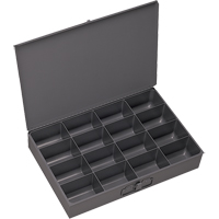 Compartment Scoop Boxes, Steel, 16 Slots, 13-3/8" W x 9-1/4" D x 2" H, Grey Infinity Industrial Services Inc.