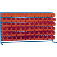 Louvered Rack with Bins, 72 Bins, 72" W x 15" D x 40" H Infinity Industrial Services Inc.