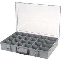 Compartment Case, Plastic, 24 Slots, 18-1/2" W x 13" D x 3" H, Grey Infinity Industrial Services Inc.