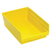 Shelf Bins, 8-3/8" W x 4" H x 11-5/8" D, Yellow, 30 lbs. Capacity Infinity Industrial Services Inc.
