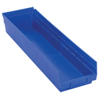 Shelf Bins, 6-5/8" W x 4" H x 23-5/8" D, Blue, 50 lbs. Capacity Infinity Industrial Services Inc.