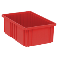 Divider Box&reg; Containers, Plastic, 16.5" W x 10.9" D x 6" H, Red Infinity Industrial Services Inc.