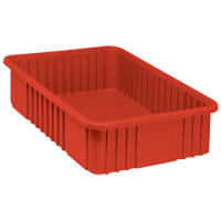 Divider Box&reg; Containers, Plastic, 22.5" W x 17.5" D x 6" H, Red Infinity Industrial Services Inc.