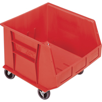 Mobile Bin, 14" H x 16-1/2" W x 18" D, 75 lbs. Capacity, Red Infinity Industrial Services Inc.