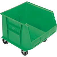 Mobile Bin, 14" H x 16-1/2" W x 18" D, 75 lbs. Capacity, Green Infinity Industrial Services Inc.