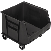 Mobile Bin, 14" H x 16-1/2" W x 18" D, 75 lbs. Capacity, Black Infinity Industrial Services Inc.