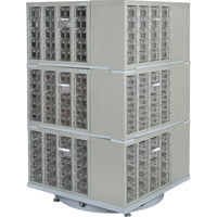 Heavy-Duty Industrial Carousel Drawer Cabinet, Steel, 240 Drawers, 27" W x 27" D x 48" H, Grey Infinity Industrial Services Inc.