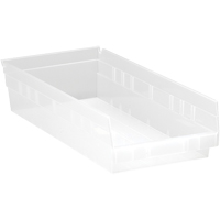 Bacs de rangement pour tablettes, 8-3/8" la x 4" H x 17-7/8" p, Transparent, Capacit&eacute; 40 lb Infinity Industrial Services Inc.