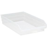 Bacs de rangement pour tablettes, 11-1/8" la x 4" H x 17-7/8" p, Transparent, Capacit&eacute; 40 lb Infinity Industrial Services Inc.