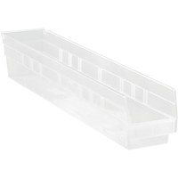 Bacs de rangement pour tablettes, 4-1/8" la x 4" H x 23-5/8" p, Transparent, Capacit&eacute; 50 lb Infinity Industrial Services Inc.