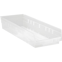 Bacs de rangement pour tablettes, 8-3/8" la x 4" H x 23-5/8" p, Transparent, Capacit&eacute; 50 lb Infinity Industrial Services Inc.