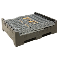 Collapsible Bulk Container, 47.2" L x 39.4" W x 39.4" H, Grey Infinity Industrial Services Inc.