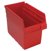 Store-Max Shelf Bins, 6-5/8" W x 8" H x 11-5/8" D, Red, 44 lbs. Capacity Infinity Industrial Services Inc.