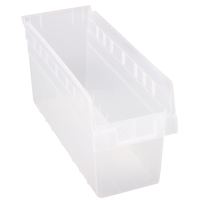 Store-Max Shelf Bins, 6-5/8" W x 8" H x 17-7/8" D, Clear, 56 lbs. Capacity Infinity Industrial Services Inc.