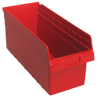 Store-Max Shelf Bins, 8-3/8" W x 8" H x 17-7/8" D, Red, 56 lbs. Capacity Infinity Industrial Services Inc.
