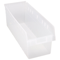 Store-Max Shelf Bins, 8-3/8" W x 8" H x 23-5/8" D, Clear, 68 lbs. Capacity Infinity Industrial Services Inc.