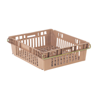 Agricultural Plastic Stack-N-Nest Container, 20.3" x 24" x 6.8", Beige Infinity Industrial Services Inc.
