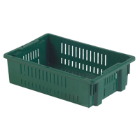 Agricultural Plastic Stack-N-Nest Container, 13.1" x 19.7" x 5.6", Green Infinity Industrial Services Inc.