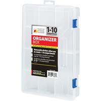 Plastic Compartment Box, 7.75" W x 11.75" D x 2.2" H, 10 Compartments Infinity Industrial Services Inc.