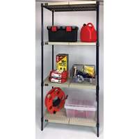 &eacute;tag&egrave;re en fils m&eacute;talliques avec tablettes en plastique, Cadre en fils m&eacute;talliques avec tablettes en plastique, Sans boulons, Capacit&eacute; 600 lb, 30" la x 72" h x 18" p Infinity Industrial Services Inc.
