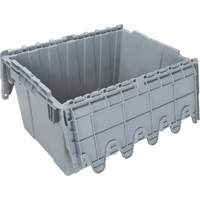 Flip Top Plastic Distribution Container, 21.65" x 15.5" x 12.5", Grey Infinity Industrial Services Inc.