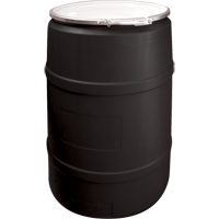 Barils en poly&eacute;thyl&egrave;ne, 55 gal. US (45 gal. imp.), Dessus ouvert, Noir Infinity Industrial Services Inc.