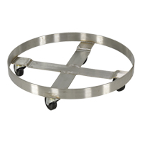 Chariots pour barils, Acier inoxydable, Capacit&eacute;e 800 lb, Diam&egrave;tre 23-1/4", Roue en Caoutchouc Infinity Industrial Services Inc.
