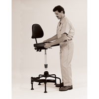 Industrial Stool, Stationary, Adjustable, 38" - 45", Polyurethane Seat, Black Infinity Industrial Services Inc.