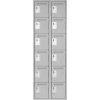 Clean Line Lockerettes, 6 -tier, Bank of 2, 24" x 18" x 72", Steel, Grey, Rivet (Assembled) Infinity Industrial Services Inc.