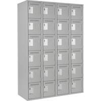 Clean Line Lockerettes, 6 -tier, Bank of 4, 48" x 18" x 72", Steel, Grey, Rivet (Assembled) Infinity Industrial Services Inc.