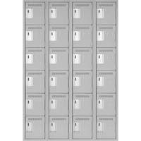 Clean Line Lockerettes, 6 -tier, Bank of 4, 48" x 18" x 72", Steel, Grey, Rivet (Assembled) Infinity Industrial Services Inc.