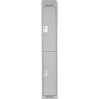 Clean Line Lockers, 2 -tier, 12" x 18" x 78", Steel, Grey, Rivet (Assembled) Infinity Industrial Services Inc.