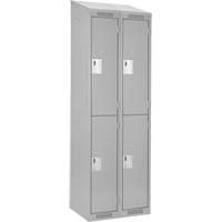 Clean Line Lockers, 2 -tier, Bank of 2, 24" x 18" x 78", Steel, Grey, Rivet (Assembled) Infinity Industrial Services Inc.