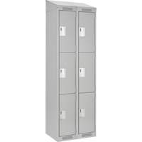 Clean Line Lockers, 3 -tier, Bank of 2, 24" x 18" x 78", Steel, Grey, Rivet (Assembled) Infinity Industrial Services Inc.