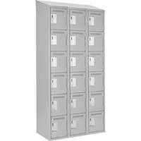 Clean Line Lockerette , 6 -tier, Bank of 3, 36" x 18" x 78", Steel, Grey, Rivet (Assembled) Infinity Industrial Services Inc.